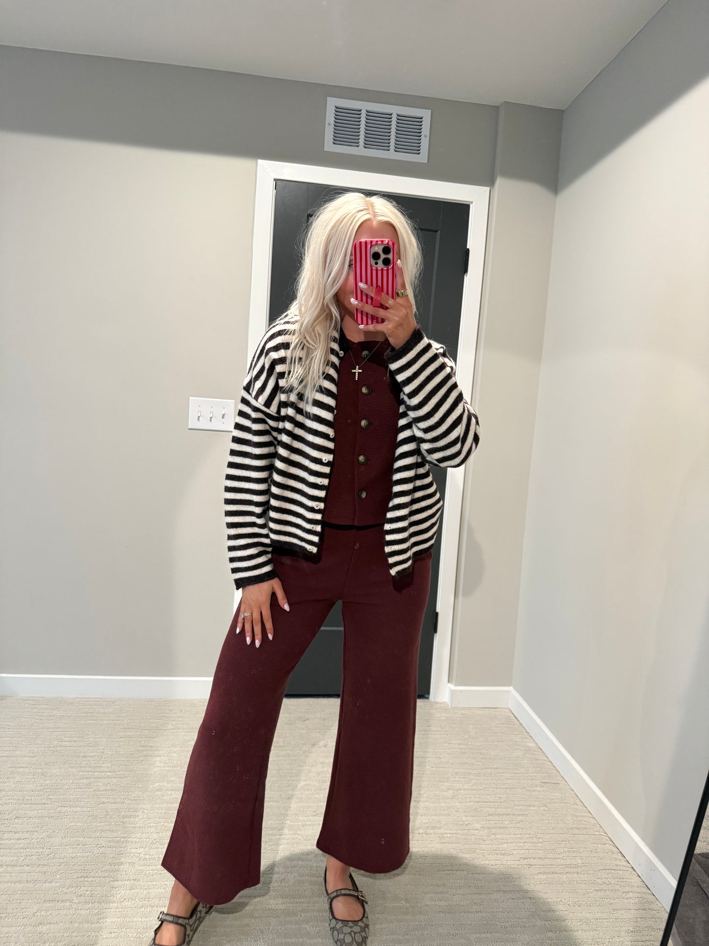 Cherry Wine Piper Cardigan