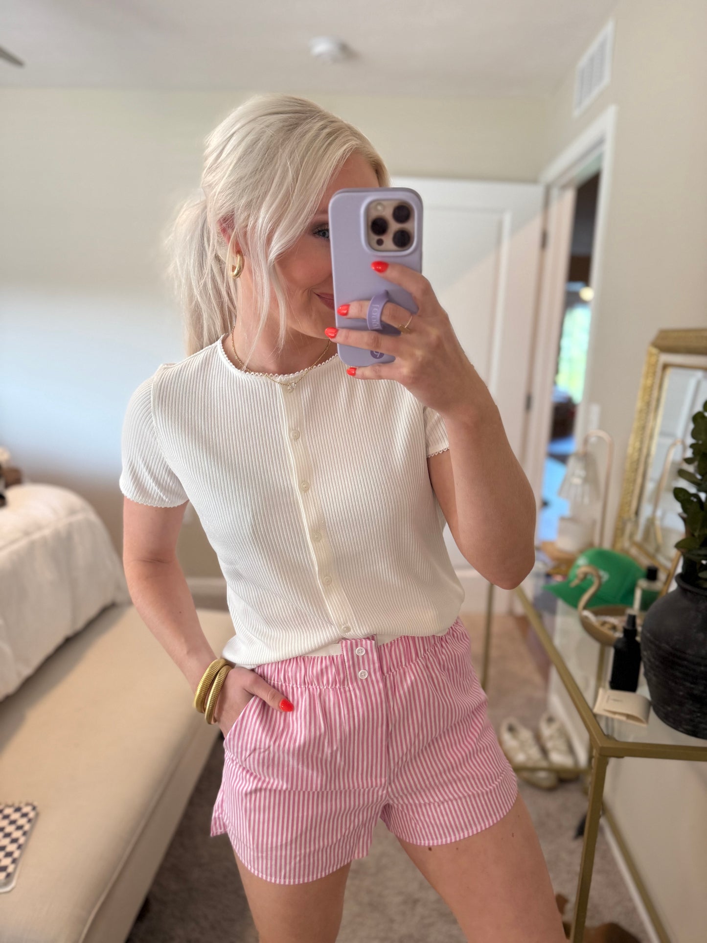Off-white Button Up Tee