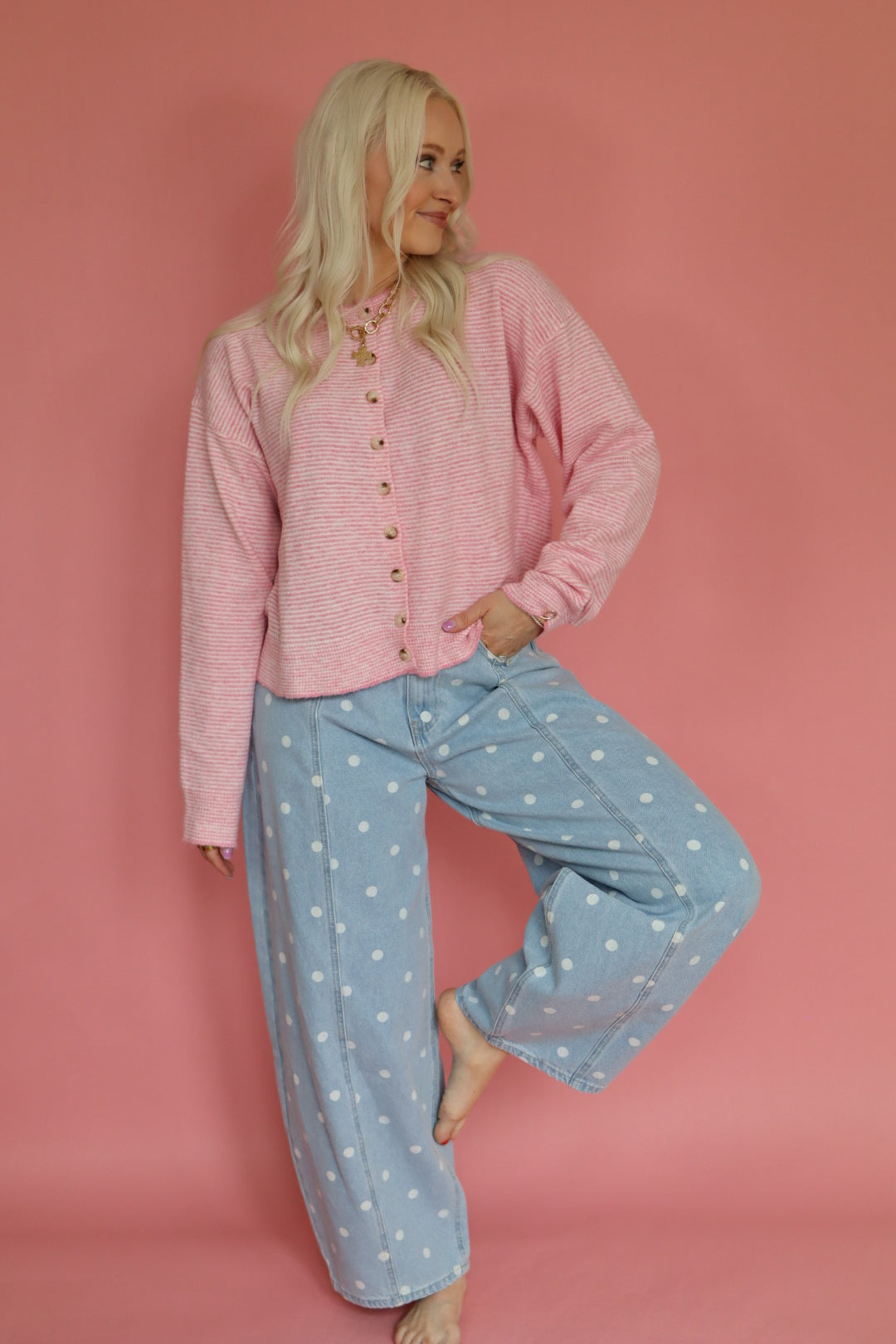 Bridget Stripe Punch Cardigan