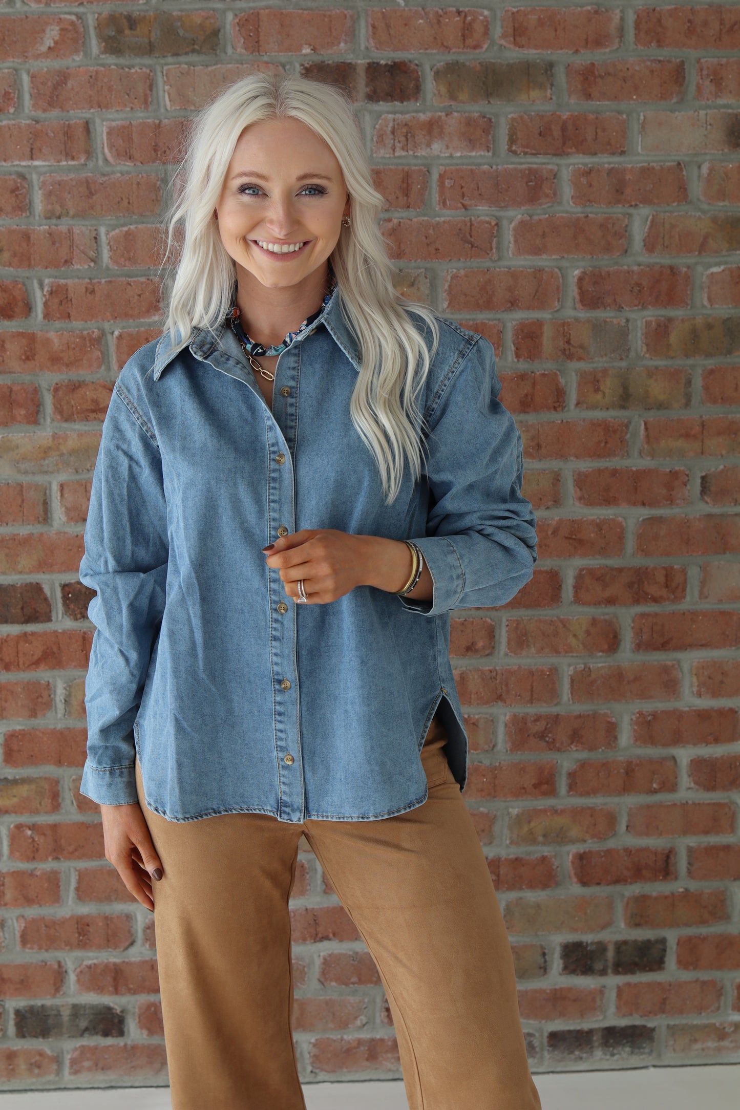 Denim Blue Button-Up