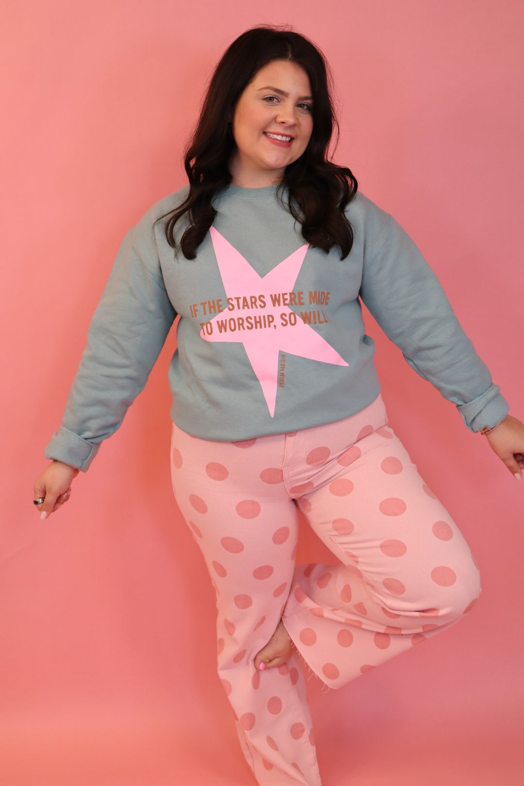 Pam Pink Polka Dot Denim
