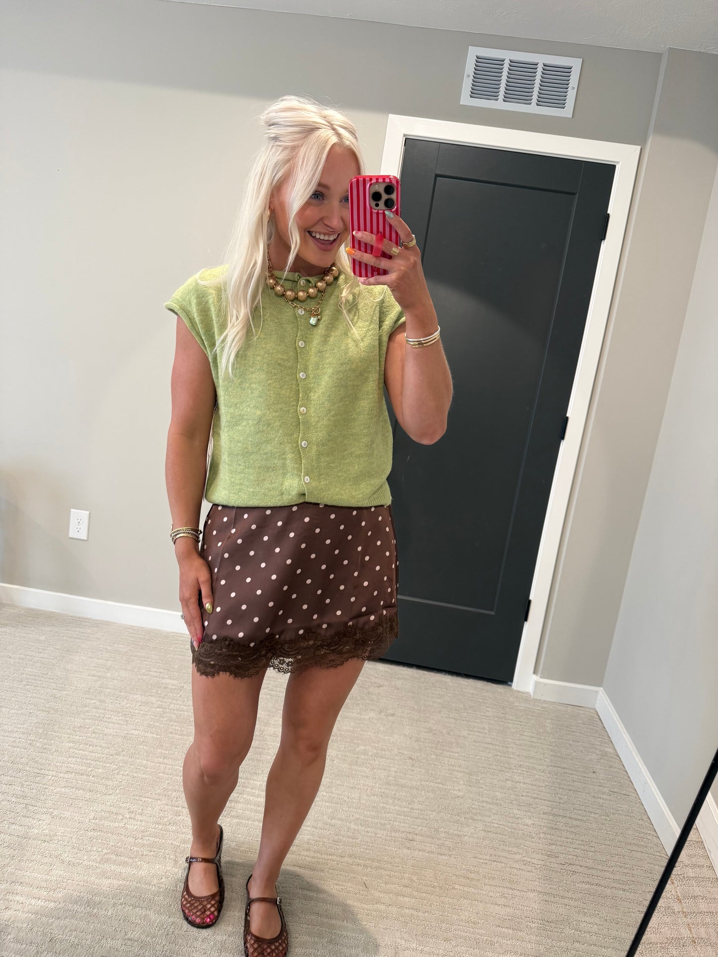 Chapel Chocolate Polkadot Skort