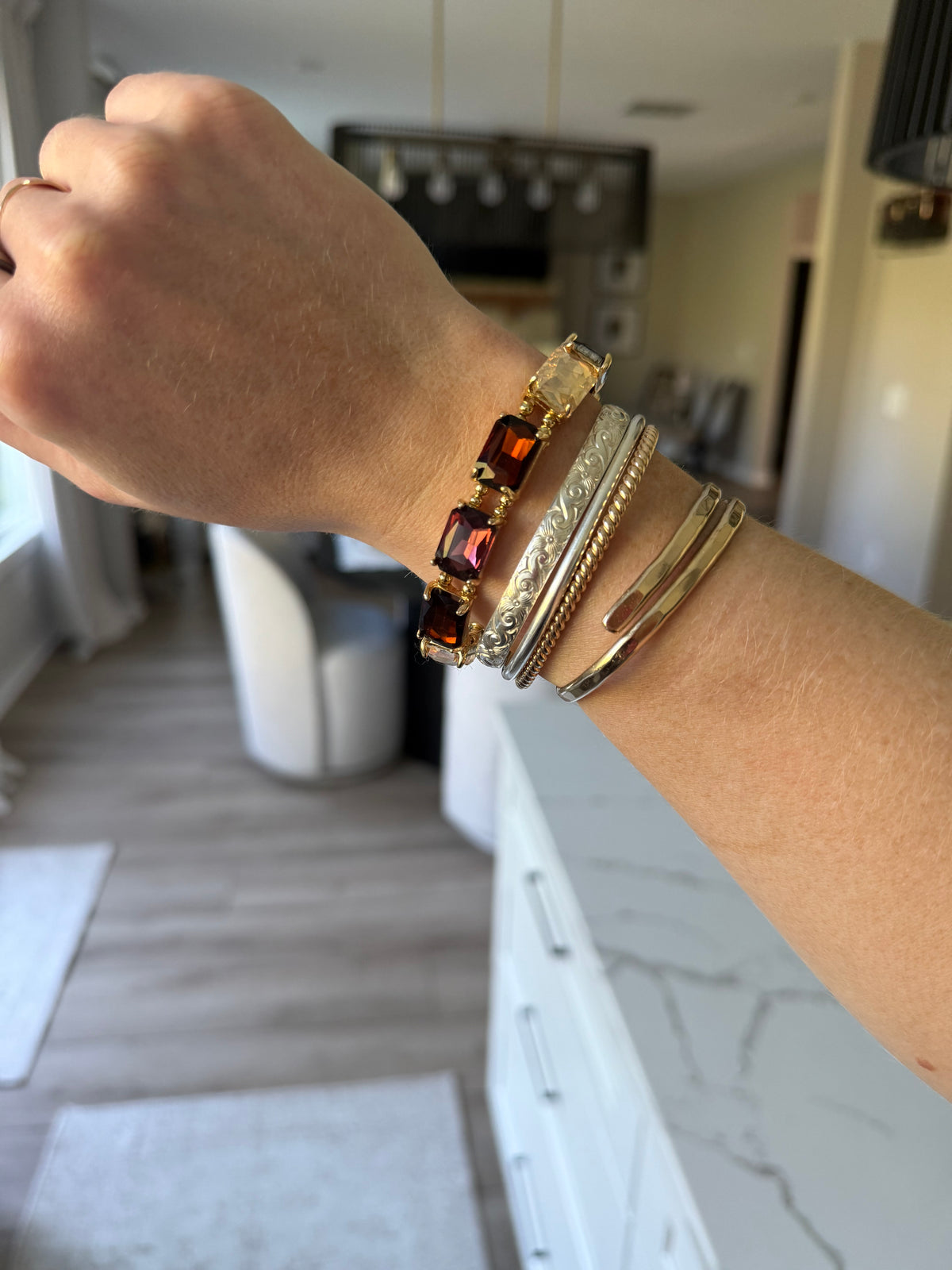 Amber Stone Stretch Bracelet