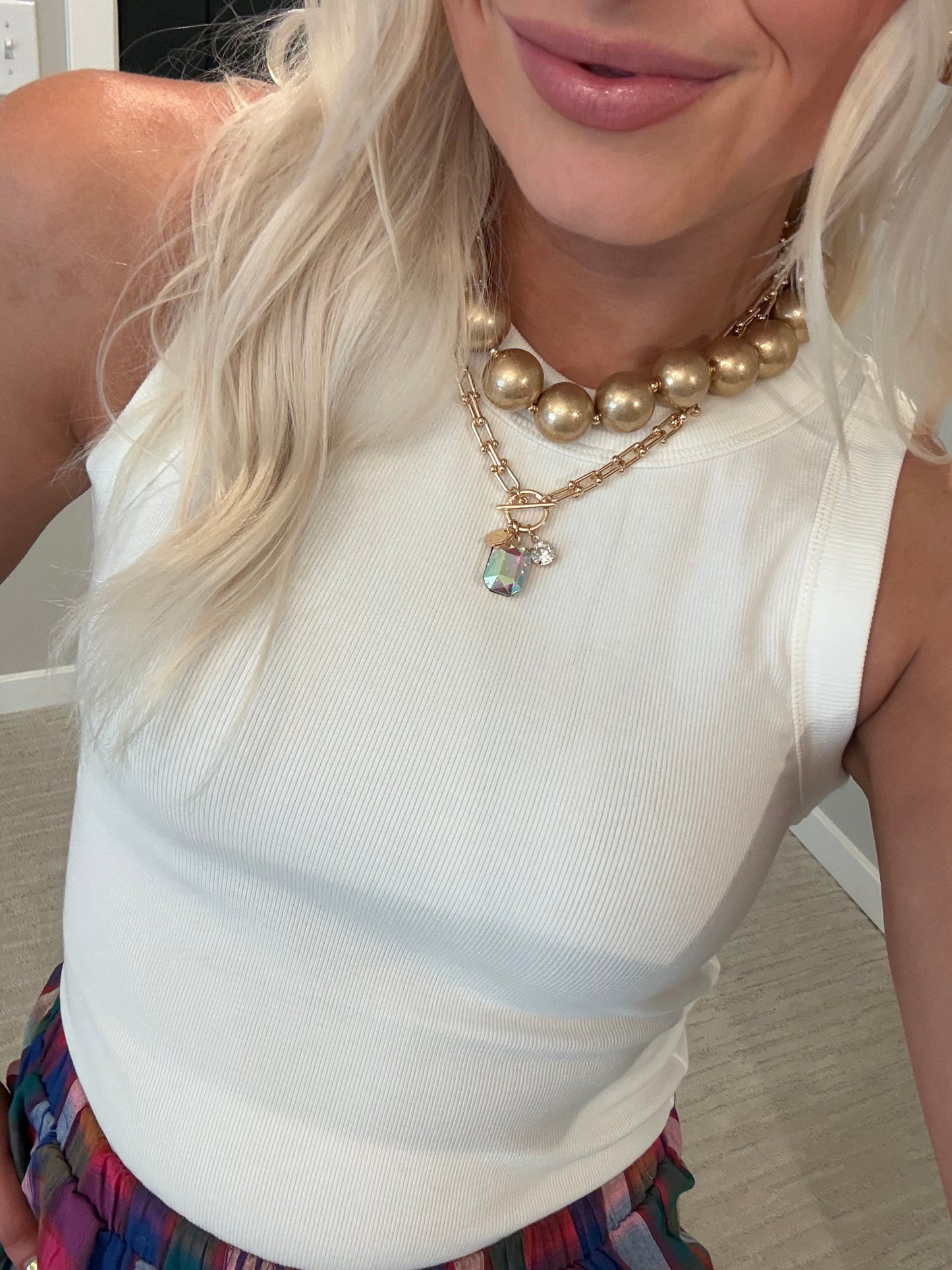 White Ribbed Tank