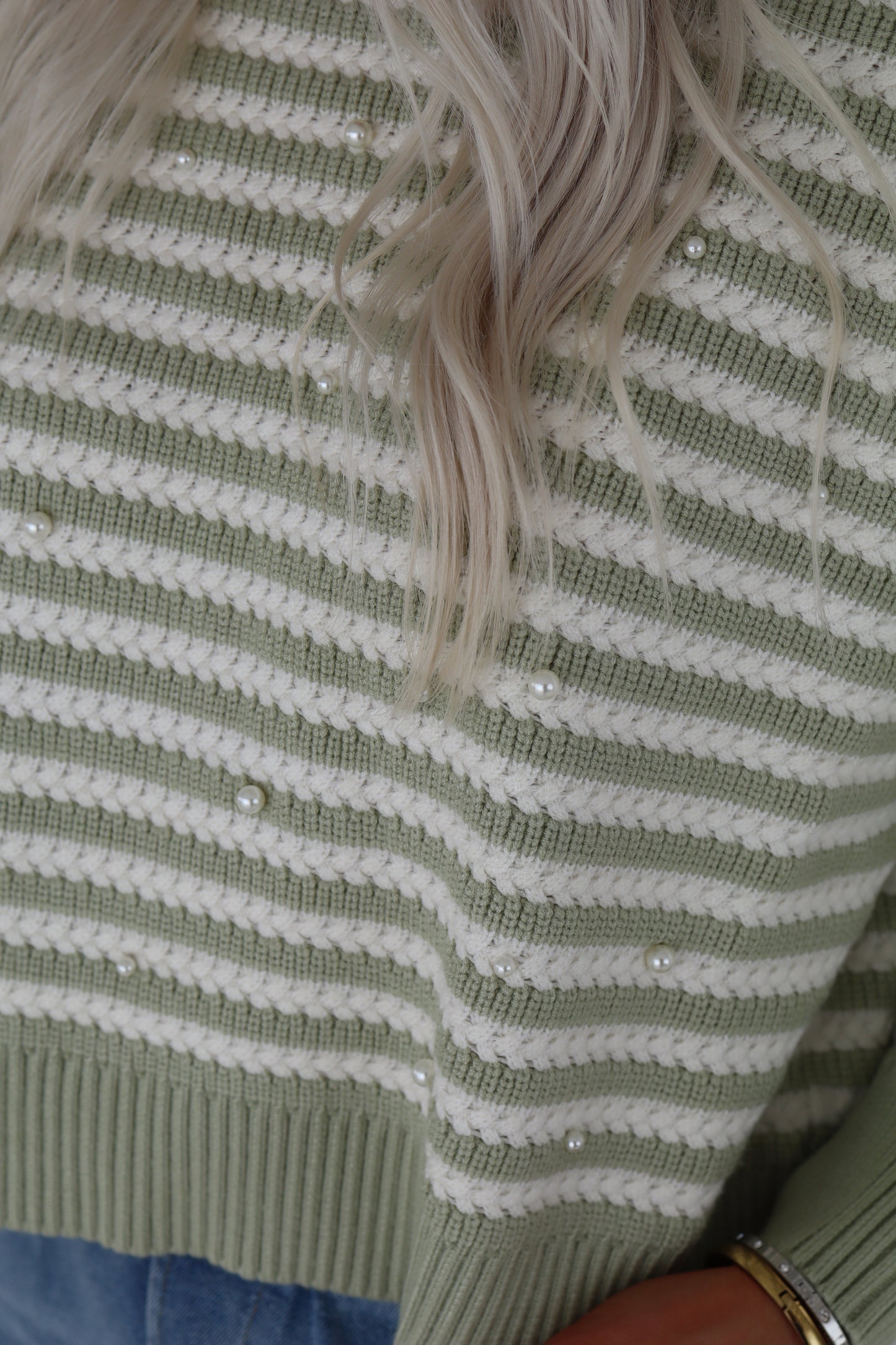 Paige Pearl Sage & Ivory Sweater
