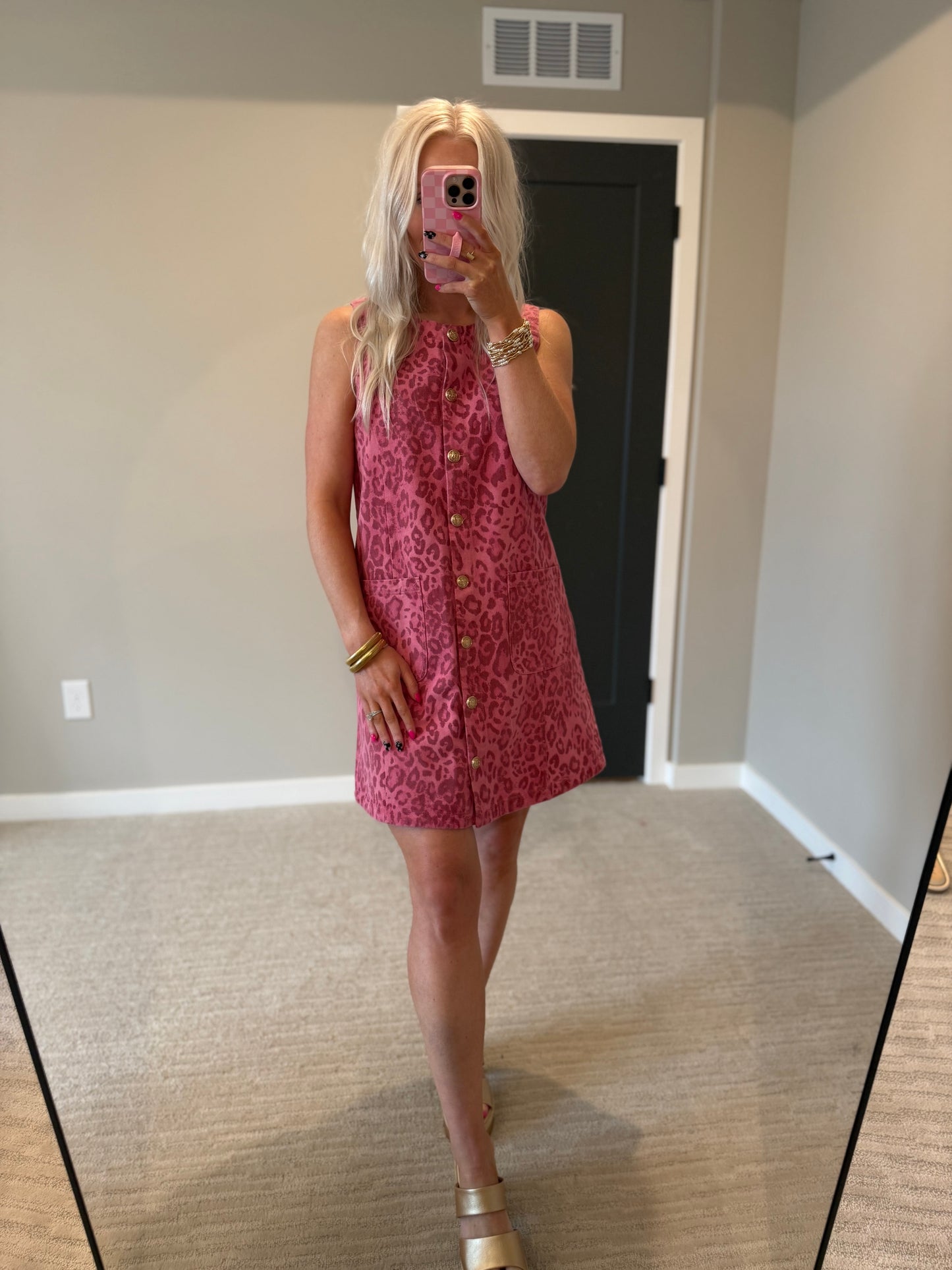 Pink Cheetah Queen Denim Mini