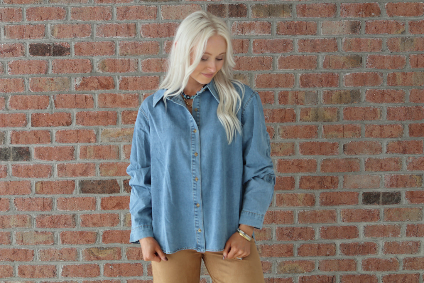 Denim Blue Button-Up