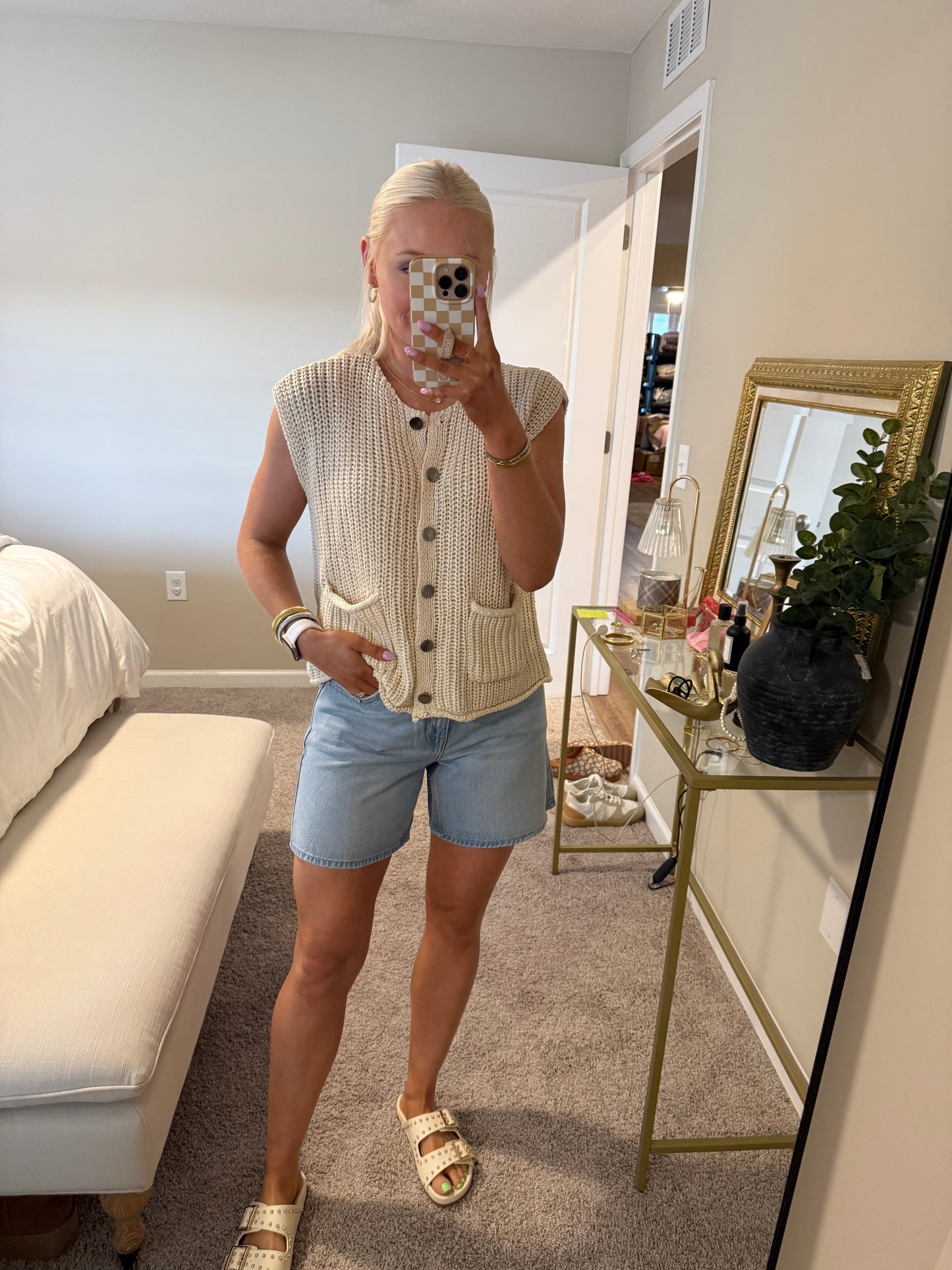 Lt. Tie Waist Denim Short