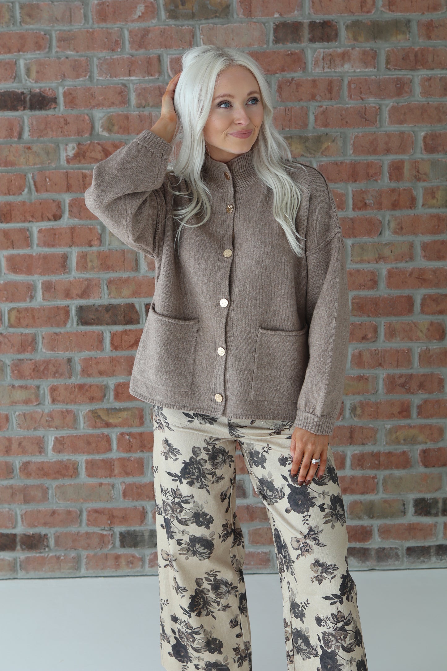 Freda Floral Taupe Pant