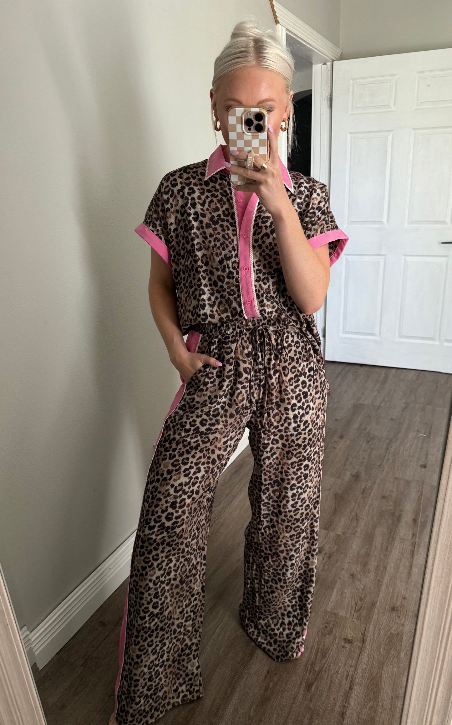 Pink Cheetah Queen Set