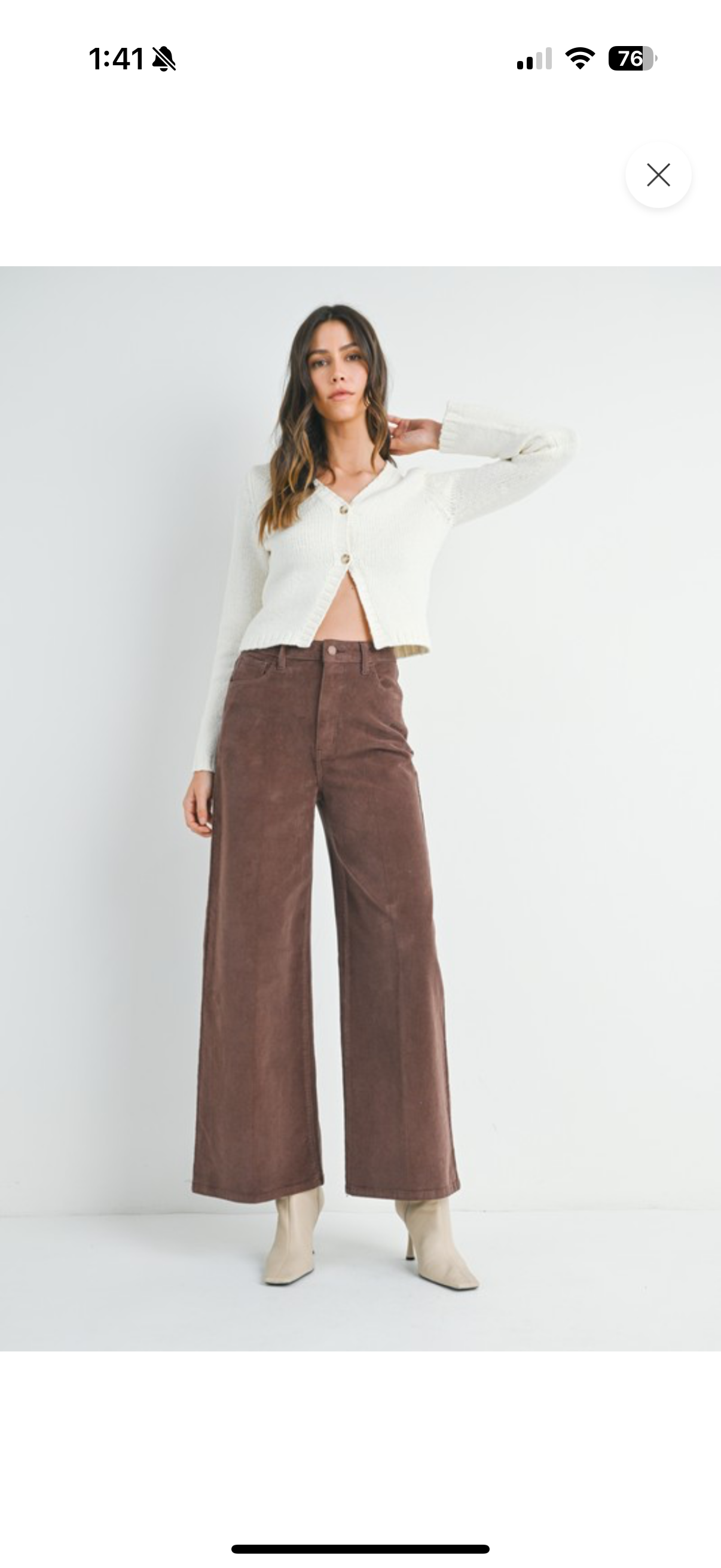 Deep Mocha Wide Leg Corduroy