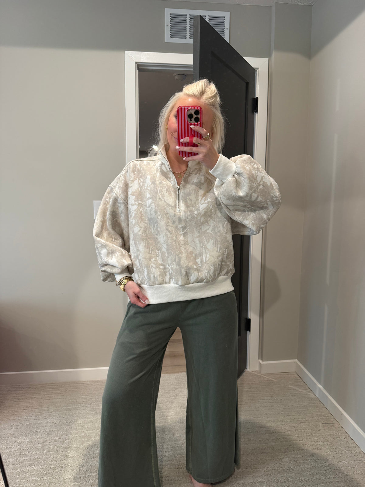 Camo Collared Quarter-zip