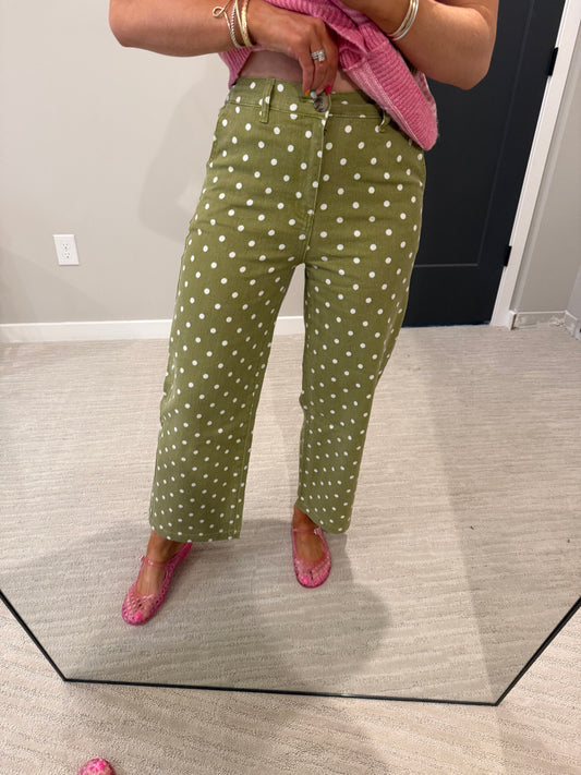 Chartreuse Polkadot Pant