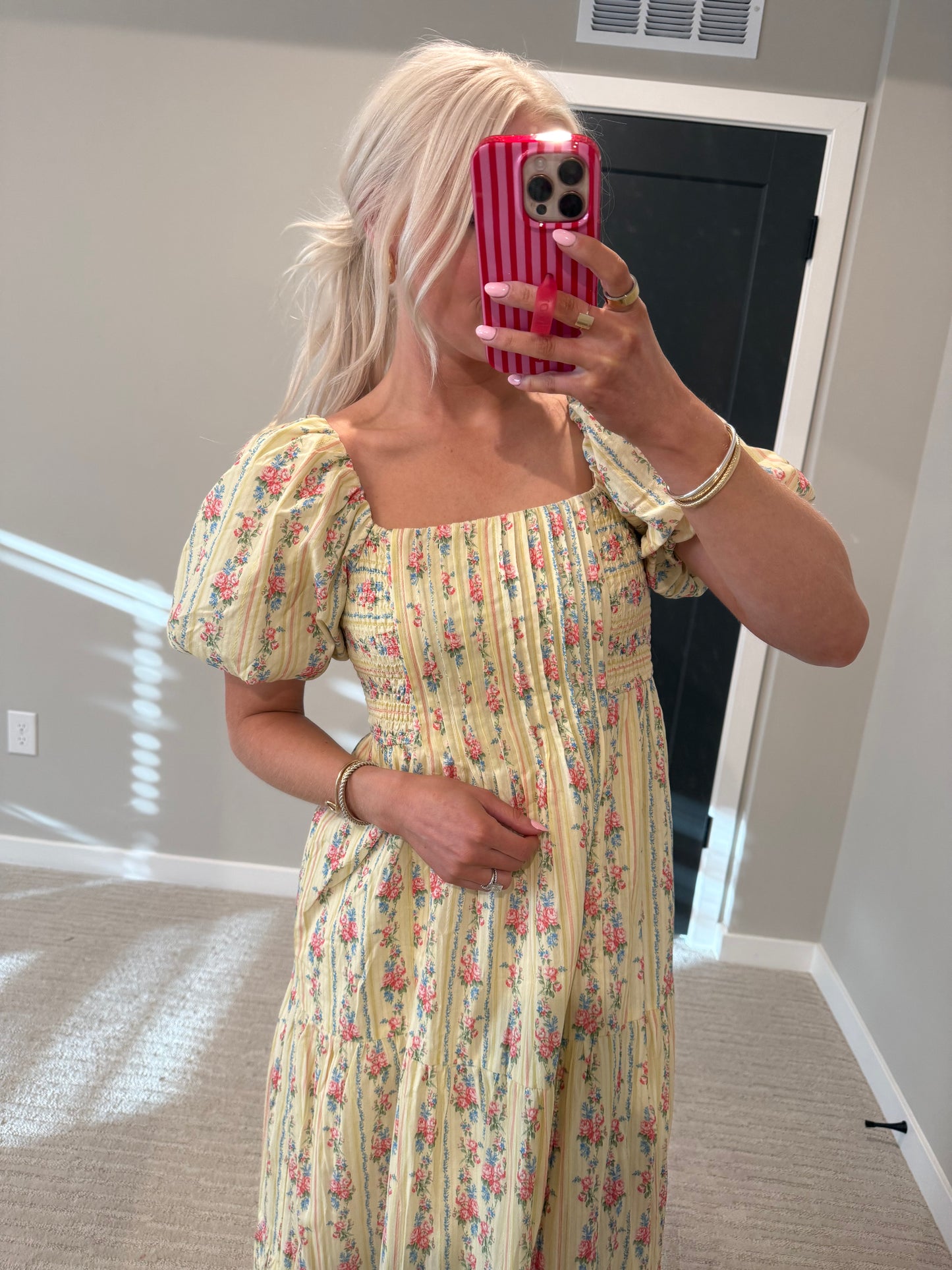 Finley Floral Yellow Midi