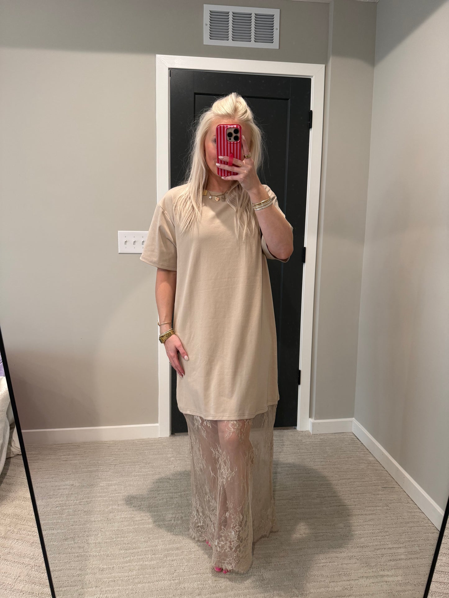Taupe Lace Maxi