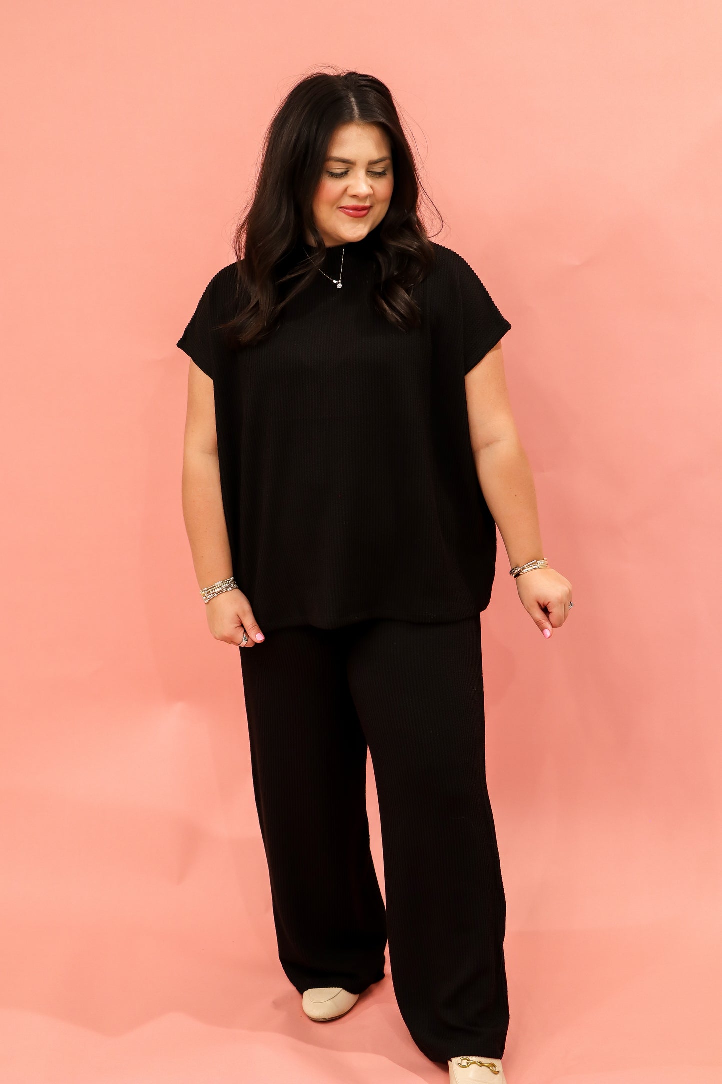 Ryan Ribbed Cap Sleeve Pant Set