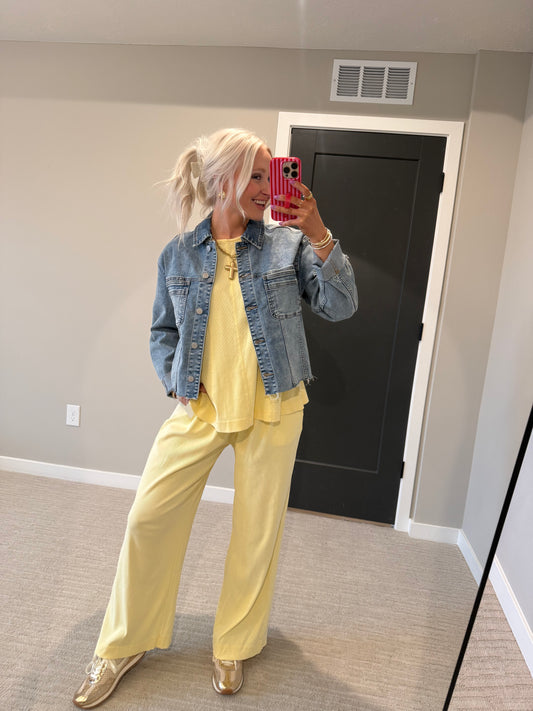 Light Denim Frayed Jacket