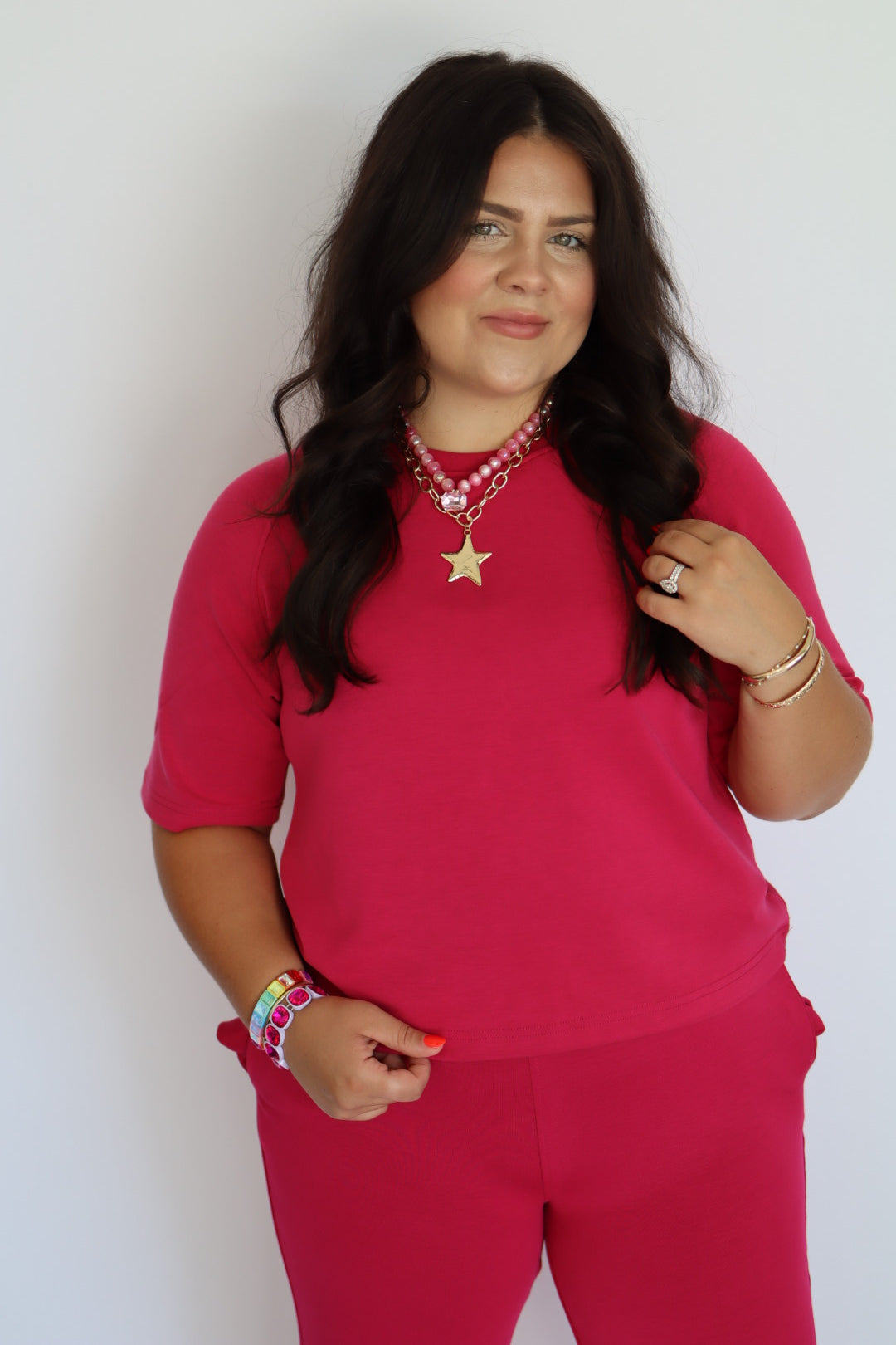 Plum Pink Scuba Pant Set