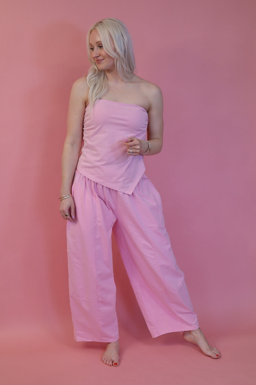 Sweet Pink Strapless Hot Shot Set