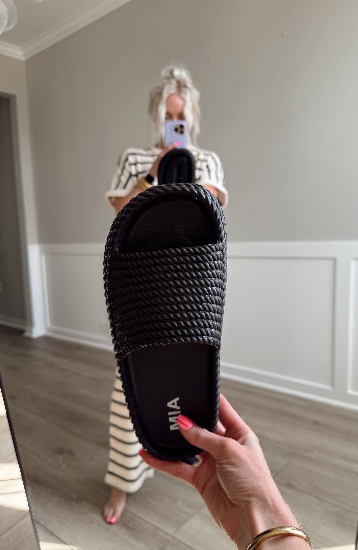 Black Woven Pool Sandal