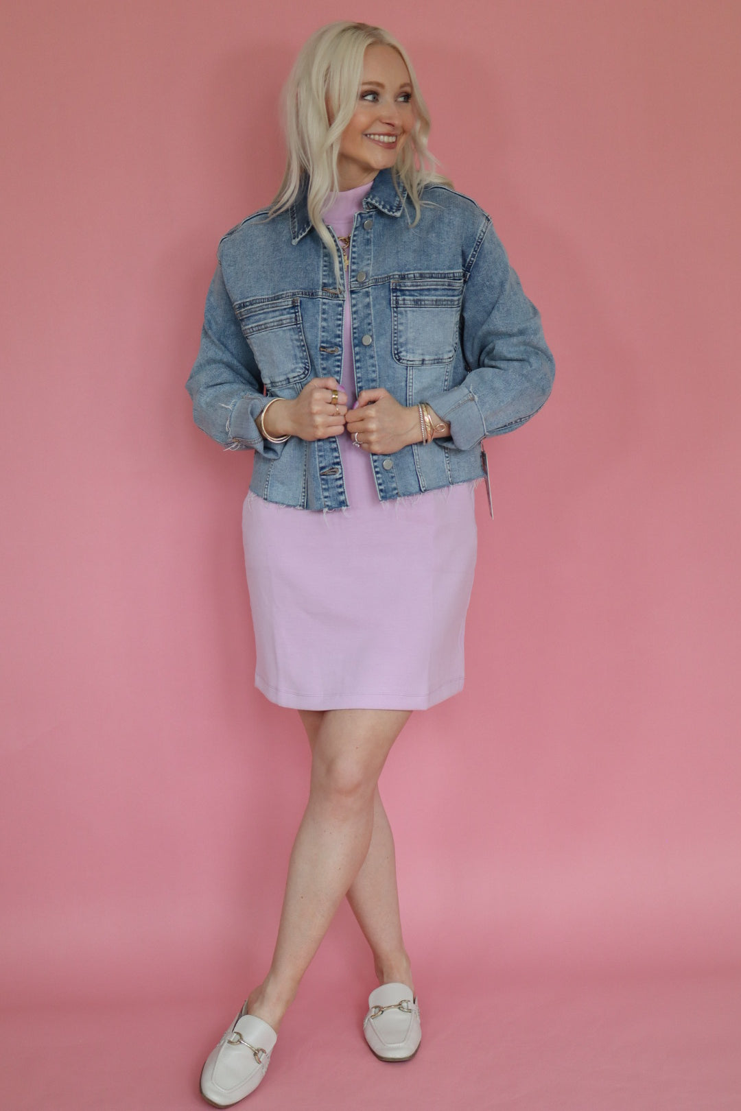 Light Denim Frayed Jacket