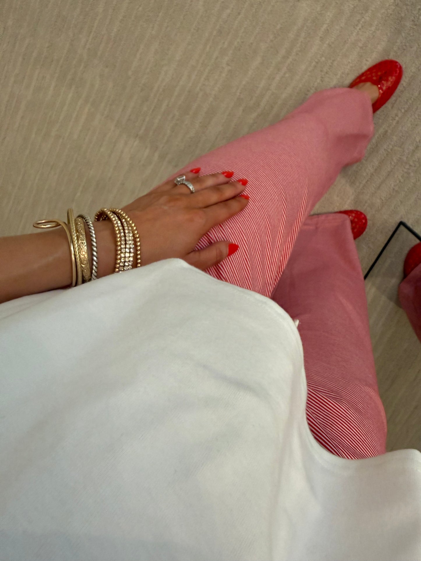 Ruby Red Stripe Pant