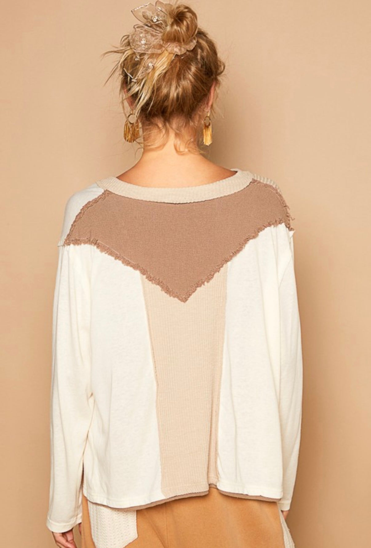 Cream & Beige Block Top