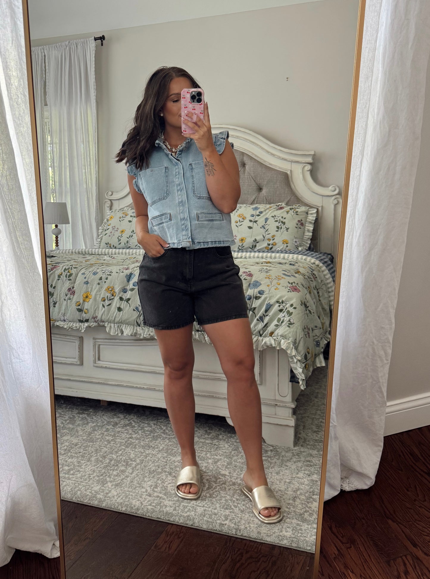 Demi Denim Ruffle Vest