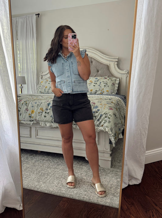 Demi Denim Ruffle Vest