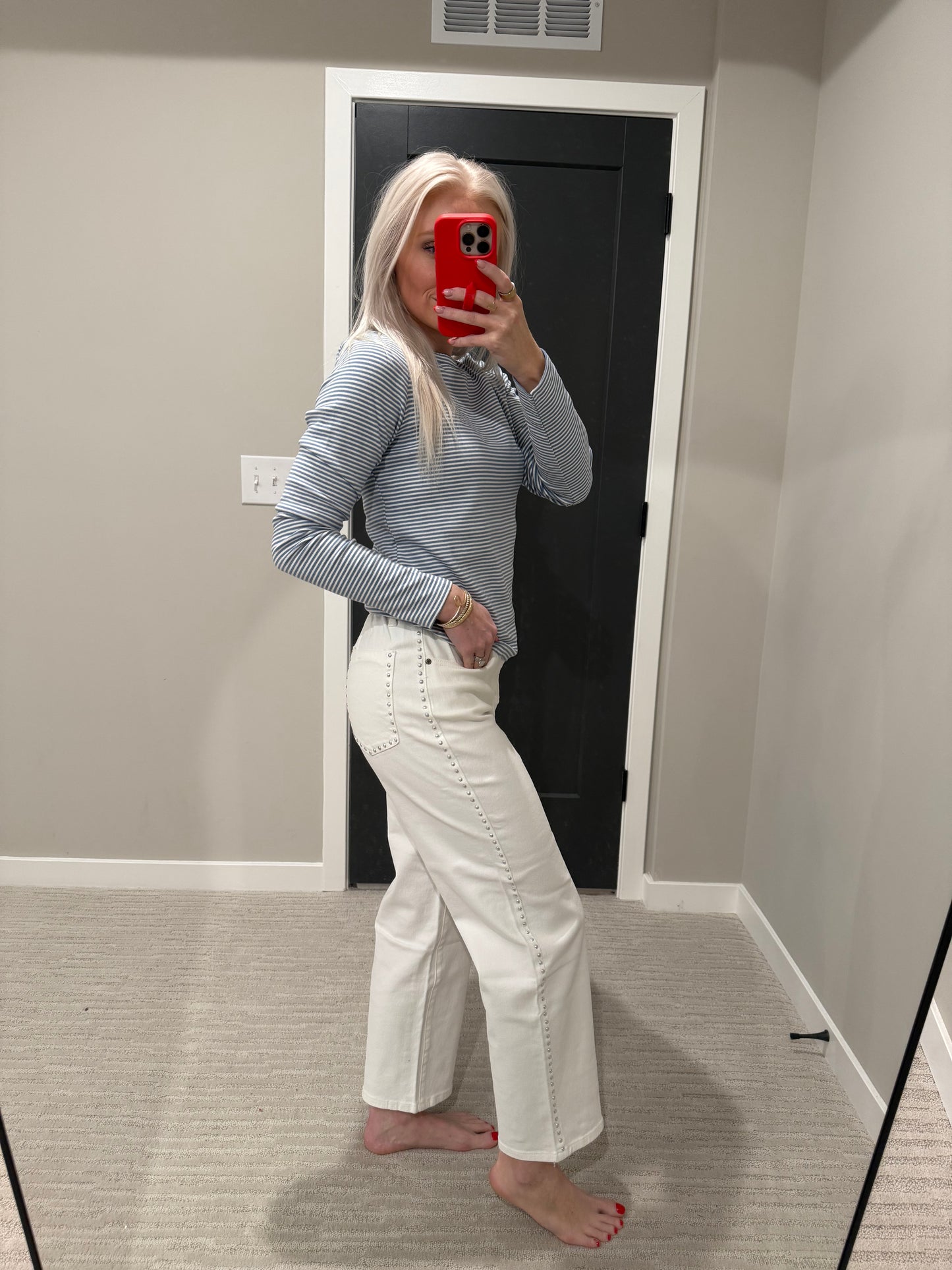 Winston White Studded Denim