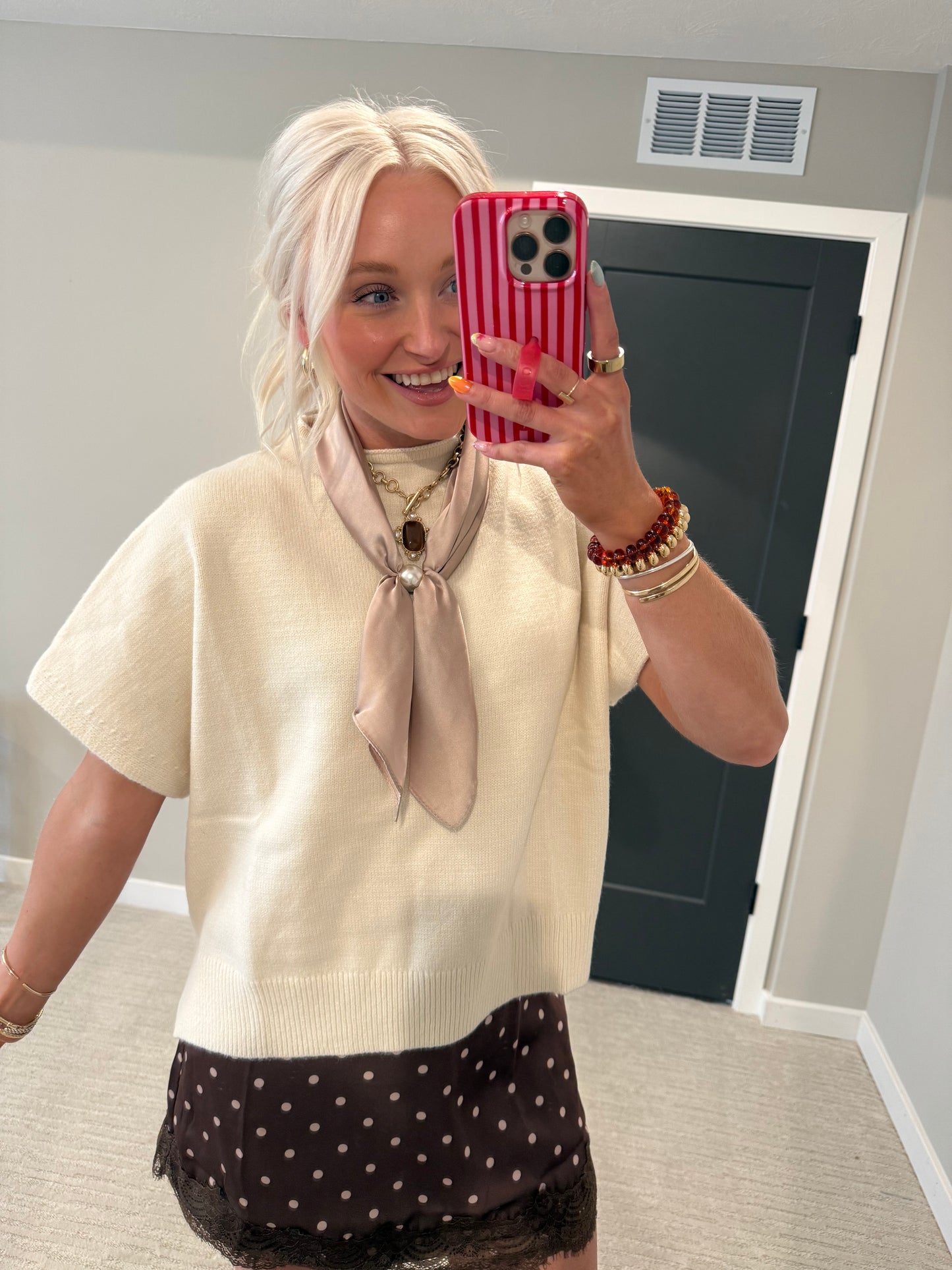 Ava White Sweater Top
