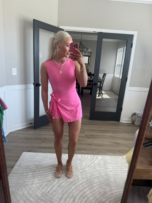 Pink Rush Wrap Romper