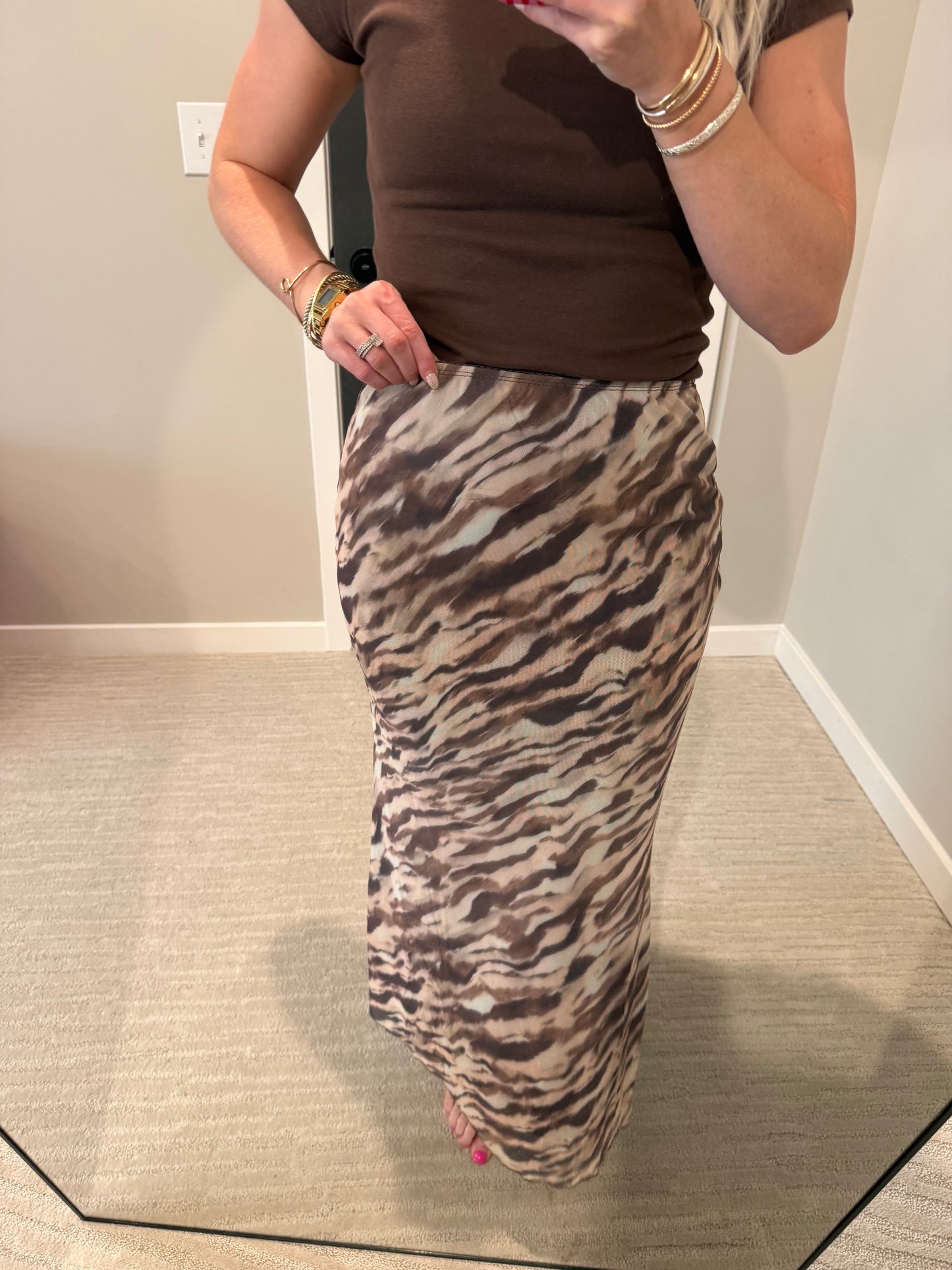 Zebra Midi Skirt
