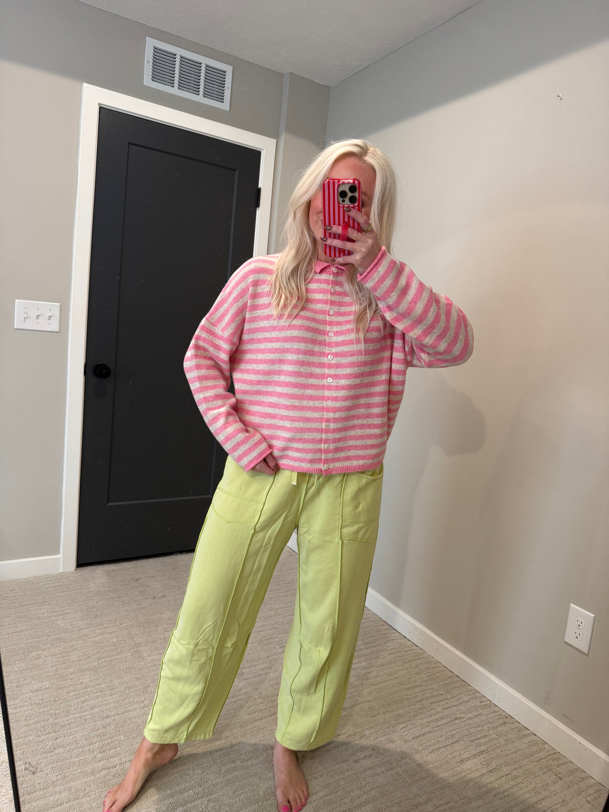 Pink Stripe Piper Cardi