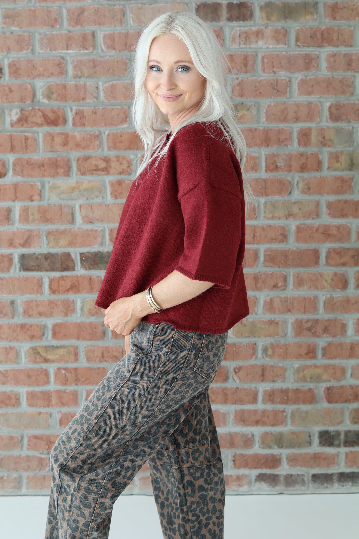 Brandy Burgundy Sweater Top