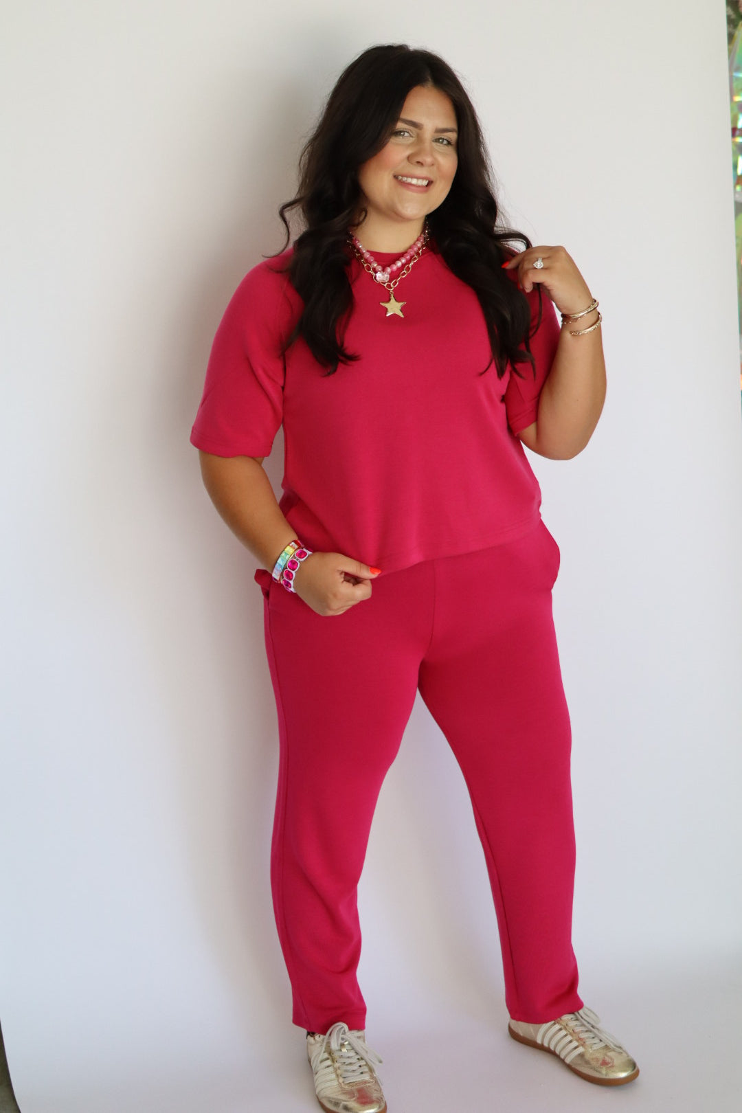 Plum Pink Scuba Pant Set