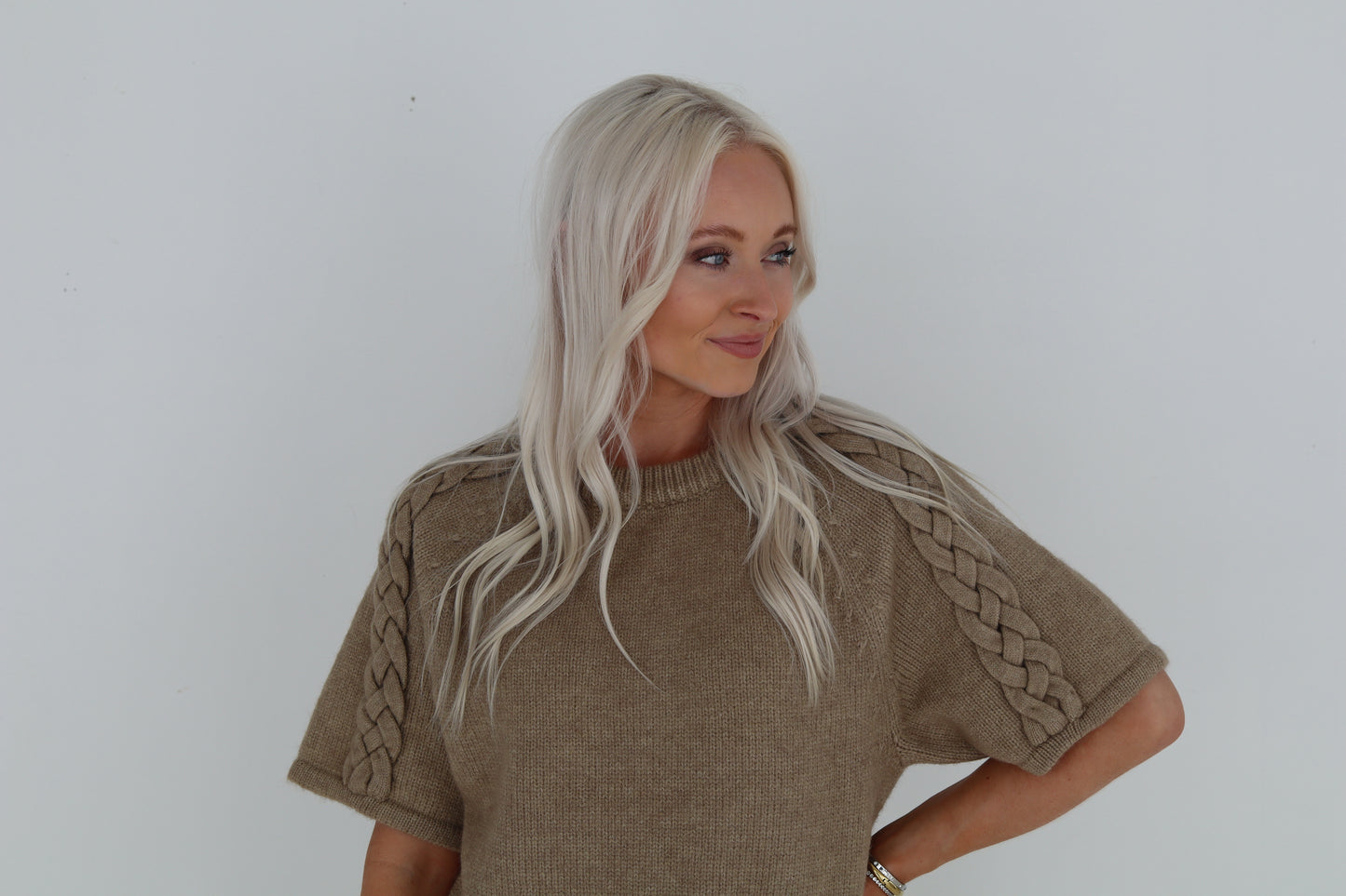 Brandi Braided Oatmeal Sweater