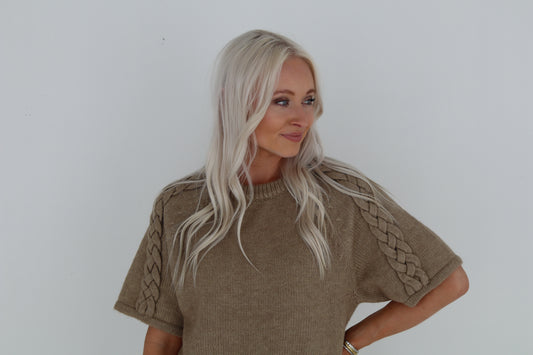 Brandi Braided Oatmeal Sweater
