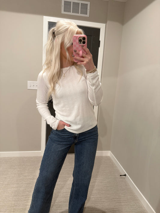 White Detailed Long Sleeve