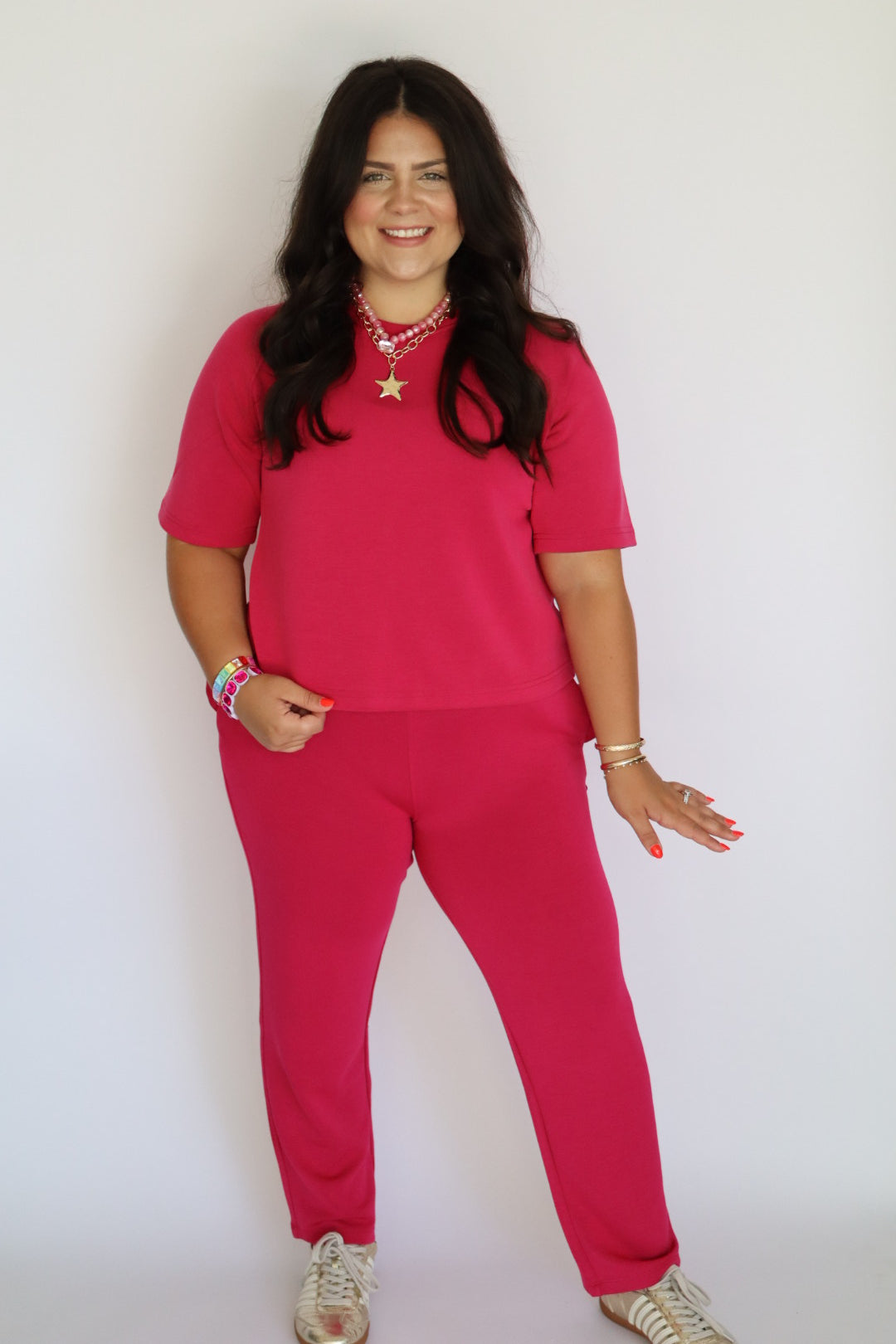 Plum Pink Scuba Pant Set