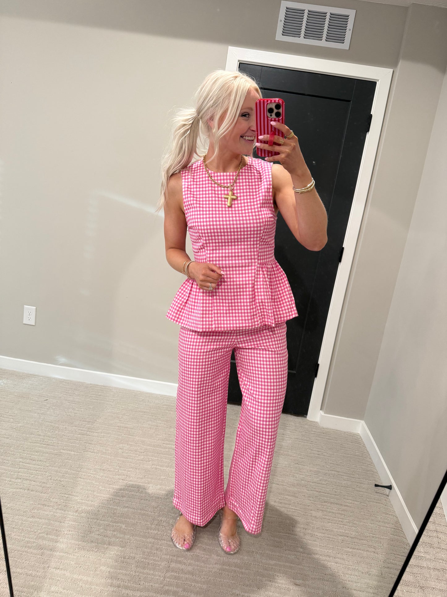 Patsy Pink Gingham Pant