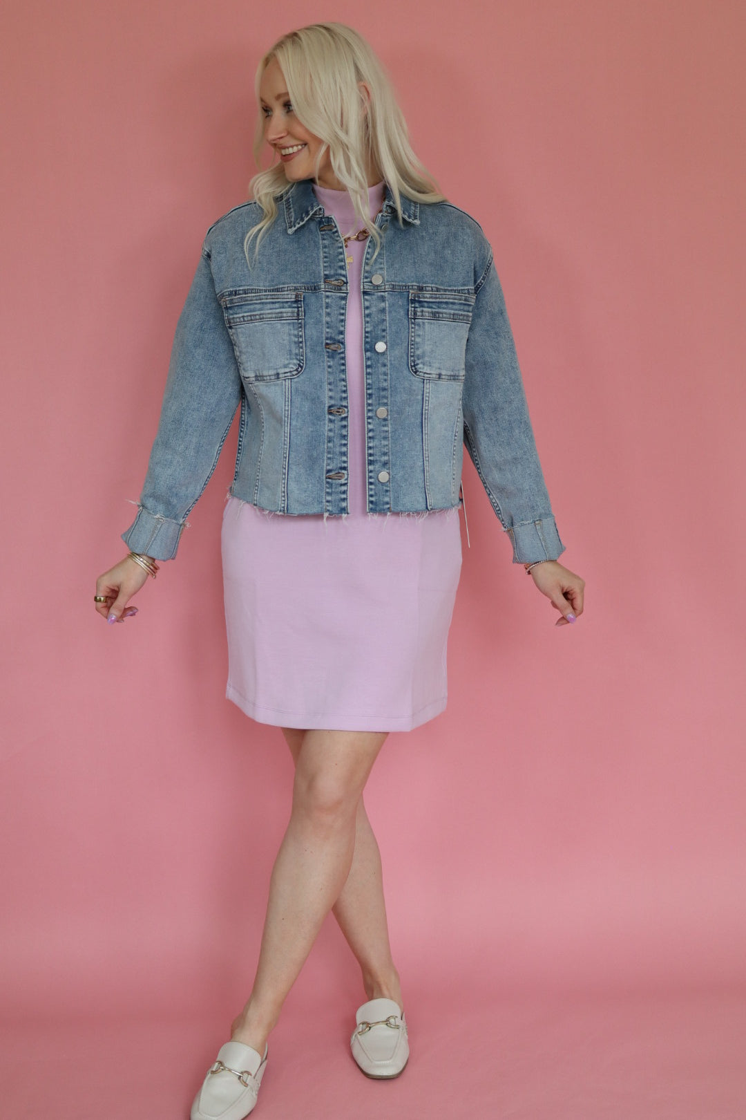 Light Denim Frayed Jacket