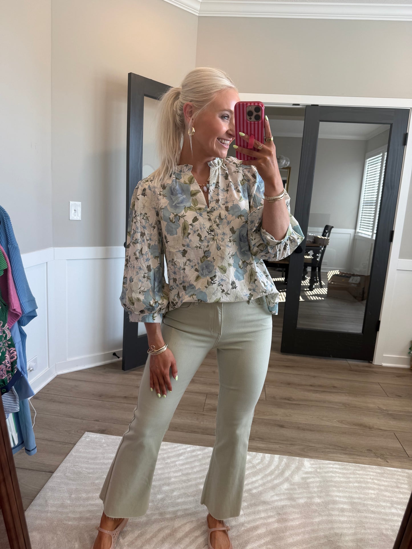 Sage Green Cropped Flare