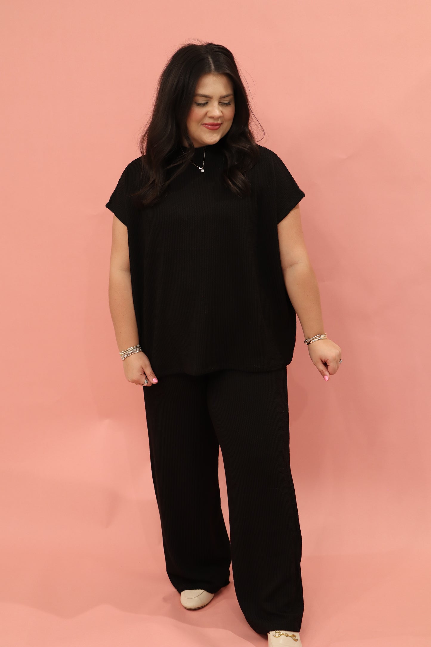 Ryan Ribbed Cap Sleeve Pant Set