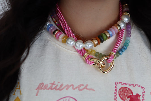 Pearl & Color Beaded Necklace