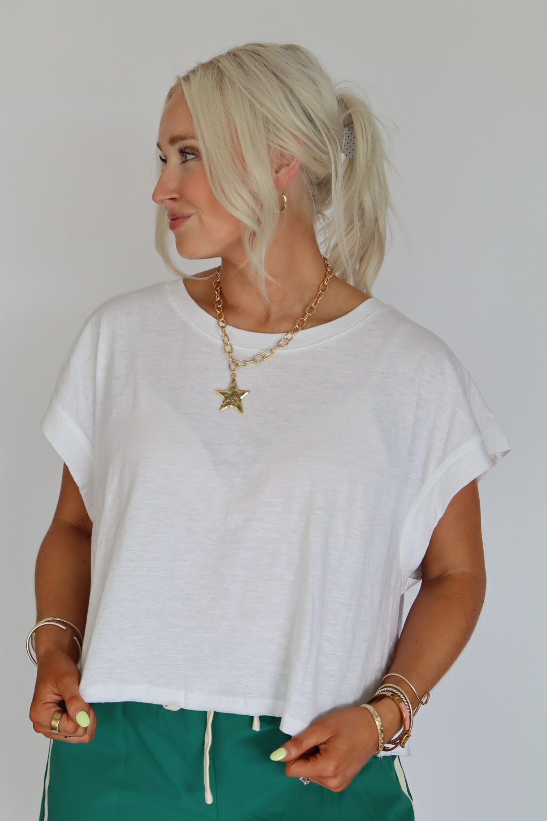White Athlesiure Tee