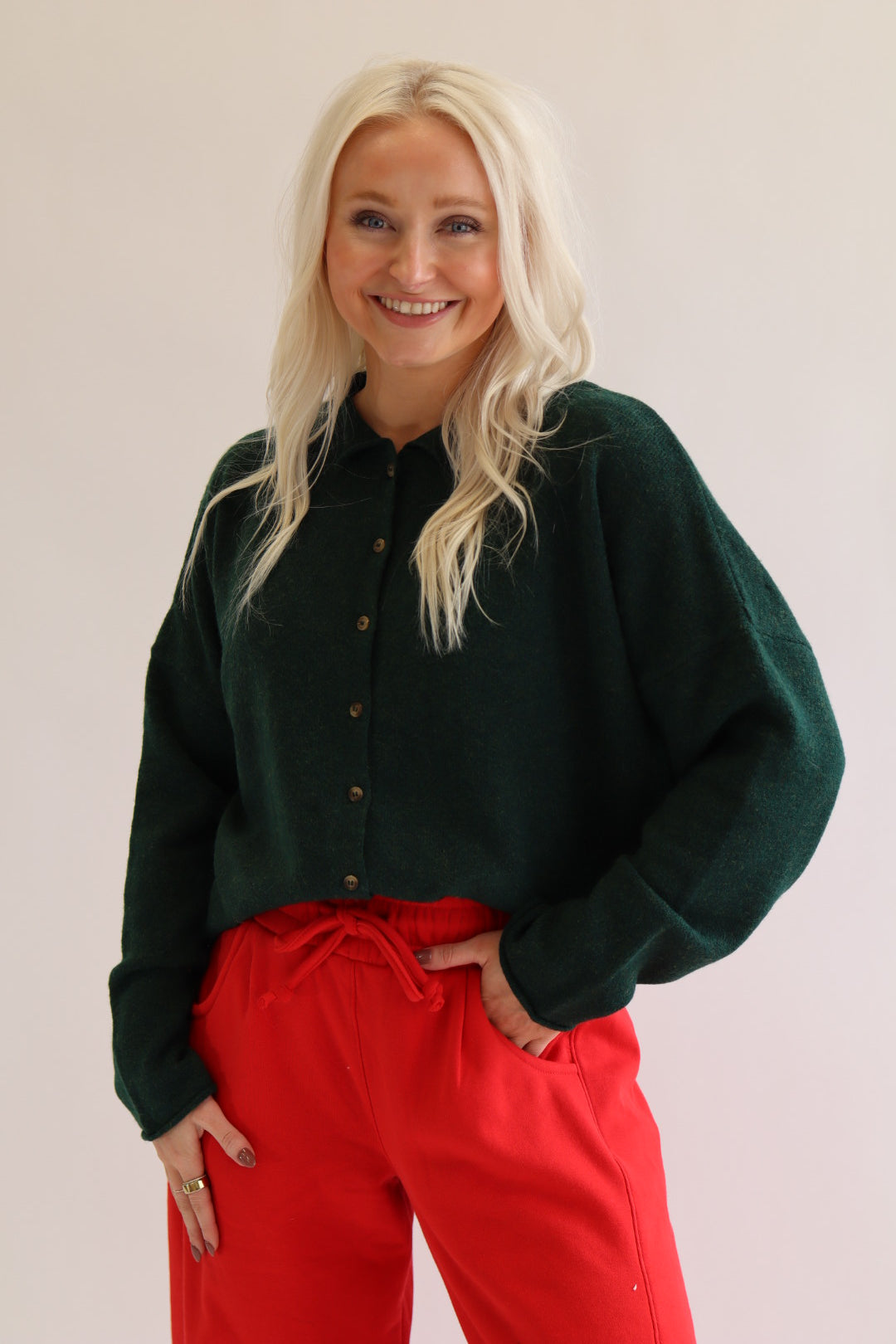 Forest Piper Solid Cardigan