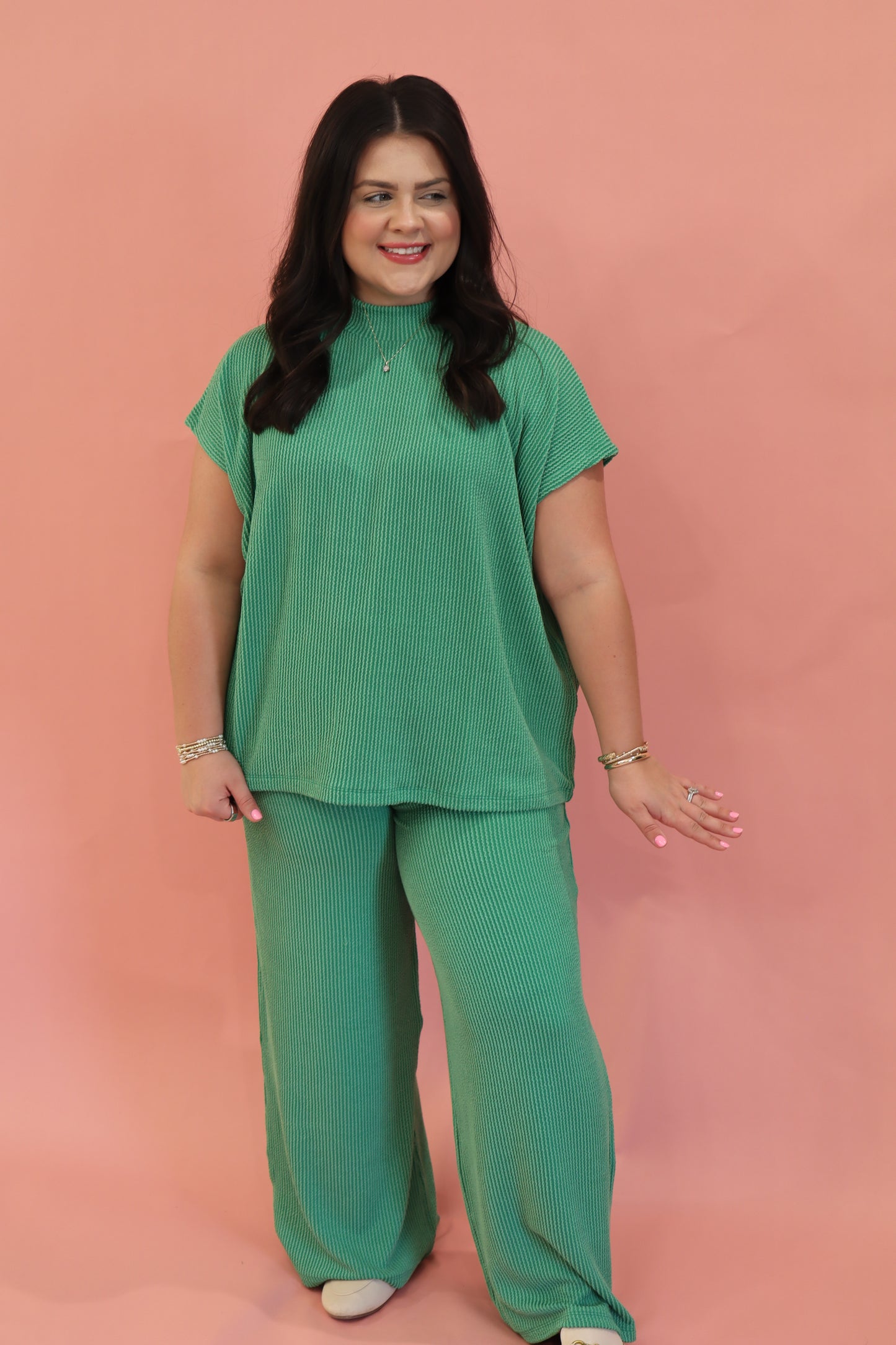 Ryan Ribbed Cap Sleeve Pant Set