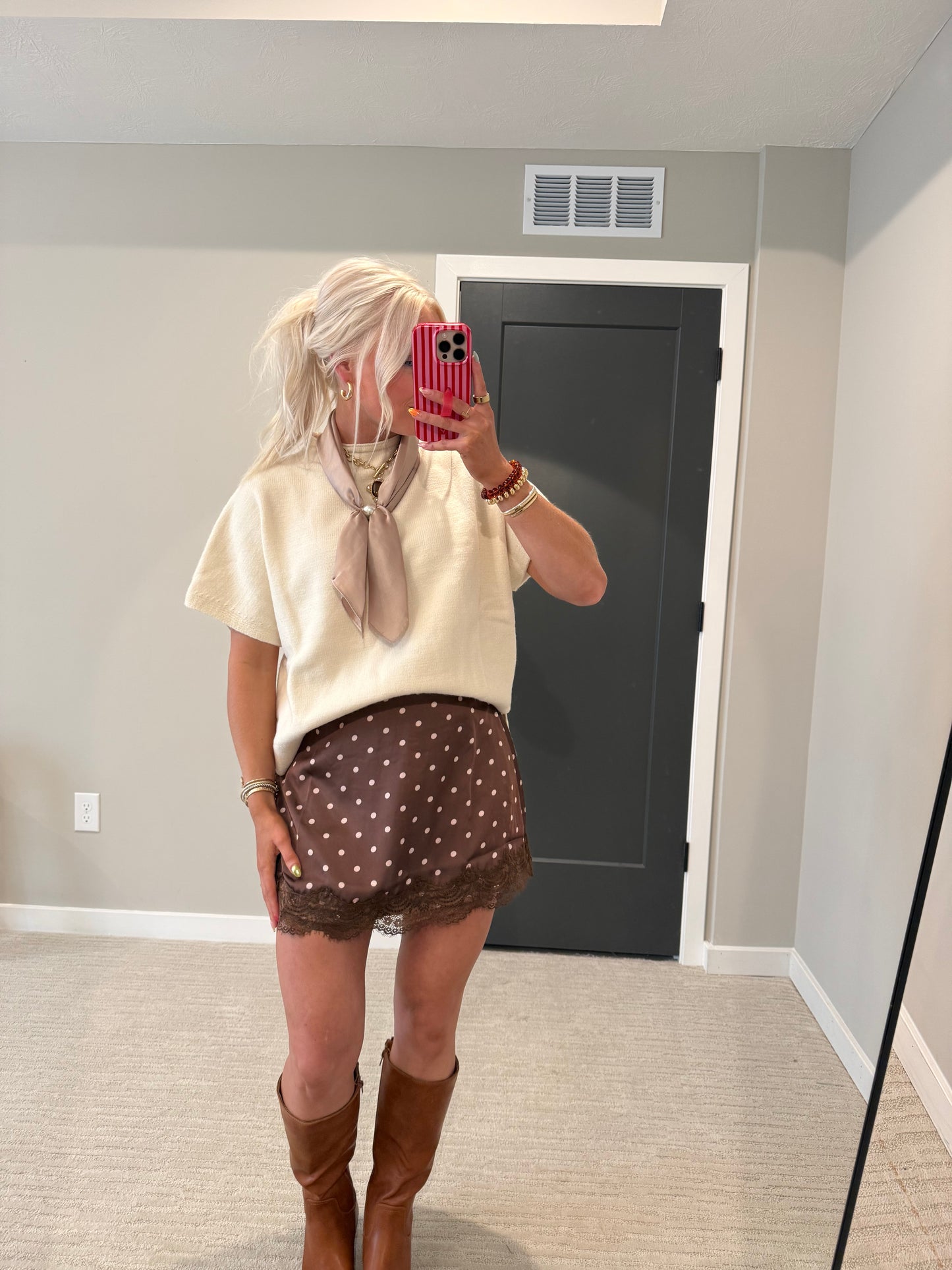 Chapel Chocolate Polkadot Skort