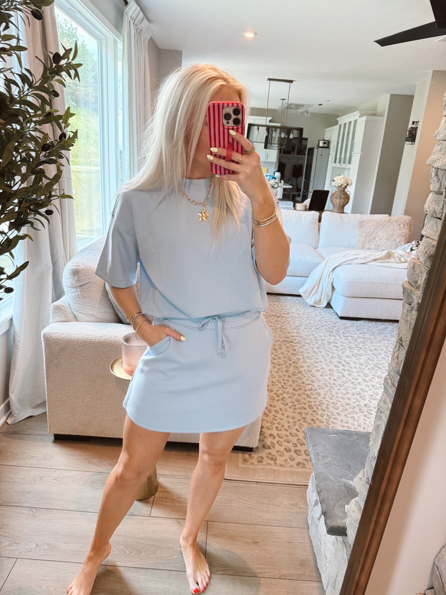 Frost Blue Scuba Skort Set